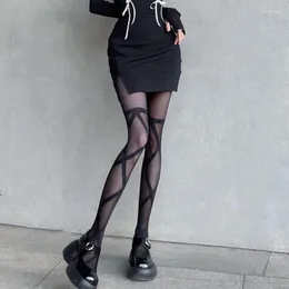 Frauen-Socken mit Schnürung, dünne Strümpfe, Punk-Girl-Online-Promi-Strumpfhosen, hohle sexy Leggings