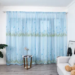 Multicolor Trumpet Gardin lämnar gardiner tyllfönster Voile Drape Valance 1 Panel Tyg för vardagsrum Blackout Decoration#45184G