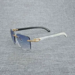 Fabrika Doğrudan Doğal Ahşap Erkekler Siyah Beyaz Buffalo Boynuzu Güneş Vintage Rimless Square Gözlükler Oculos Gafas Aksesuarları KBMZ235Z