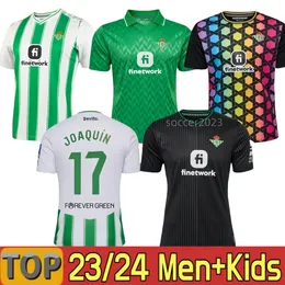 2023 2024リアルベティスサッカージャージーコパデルレイファイナルアウェイホアキンb.iglesias camiseta de futbol juanmi estadio 4番目32 23 23特別キッズゴールキーパーマンガコルタ