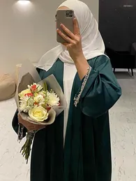 Abbigliamento etnico Eid Caftano Abito da festa Abaya Per le donne Arabo Marocco Abaya musulmano Abito intero Dubai Caftano Ramadan Jalabiya Perline