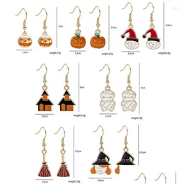 Stud Earrings Jinglang Style Halloween Pendant Gothic Female Ladies Broom Put On Pumpkin Party Jewelry Drop Delivery Dhlfn