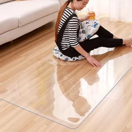 Ny transparent trägolvskydd Pad Computer Pad Round Protection PVC Floor Mat Rectangular Carpet Chair1224o