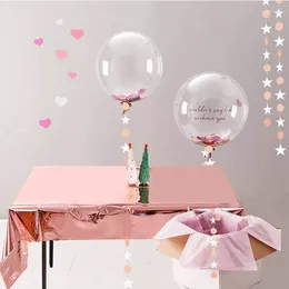 일회용 식기류 장미 금 방수 포일 식탁보 테이블 천은 직사각형 반짝이는 웨딩 생일 파티 장식