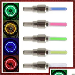 Andra motorcykeltillbehör 1USD LED FLASH TIRE Light Bike Wheel Vae Cap Lights Car Bikes Cykel Motorcykeldäck LAMP Fashion 9 Color OT9TV