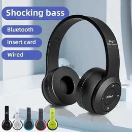 Handy-Kopfhörer P47, kabellose Kopfhörer, Bluetooth 5.0, faltbarer Bass-Helm mit SD-Karten-Unterstützung, geeignet für alle mobilen PCs, MikrofonH240312
