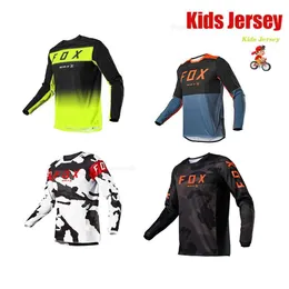 Camisa infantil de motocross BAT FOX MTB Downhill Jersey Off Road DH Racing Camiseta de secagem rápida para crianças camisa de bicicleta roupas infantis