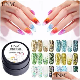 Żel paznokci HNM Jazzy Glitter Polish 5ml Malowanie zanurzone w częściowo stały UV i lampa LED lakier lakier Gellak Bling Drop Gelive otqaw