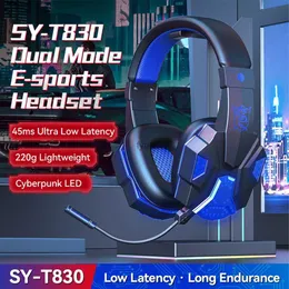 Cell Phone Earphones Gaming Headset Gamer Bluetooth 5.1 With Mic RGB HIFI Stereo Bass Wireless gamer headset For PS4 PS5 Laptop TabletH240312