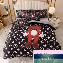 Bedding Sets Luxury Designer Letter Logo Print Duvet Cover Pillow Cover 4-piece Set of Pure Cotton Black Pink Large Logo Set Bedroom Decoration 1.8m 2m