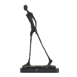 Walking Man Statue Bronze by Giacometti Replica Abstract Skeleton Sculpture Vintage Collection Art Home Decor 210329190v