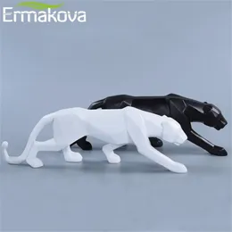 Ermakova Panther Statua Animal Figurina Abstrakcyjna geometryczna żywica Lampart Rzeźba domowy Dekoracja Dekoracja Dekoracja 21072157F