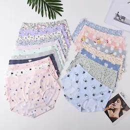 Women's Panties 28 Colors/girl One Piece Ice Silk Seamless Venting Hole Mid-waist Printing Floral Briefs Lingerie Cute Underwear