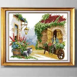 Little float western style handmade needlework embroidery Cross Stitch kits Pattern Printed on fabric DMC 11CT 14CT Home Decor338S