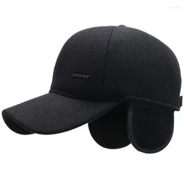 قبعات الكرة HT3939 شتاء البيسبول قبعة الرجال الصوف صوف صالة القبع