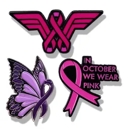 In October We Wear Pink Breast Cancer Awareness Brooch Enamel Pin Brooches Metal Badges Lapel Pins Jacket Jewelry Accessories3576796