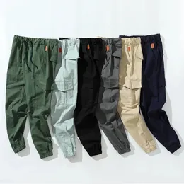 Хлопковые спортивные брюки с несколькими карманами, мужские молодежные спортивные штаны для отдыха и фитнеса, прямые хлопковые комбинезоны 240301