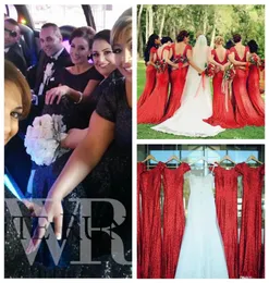 Реальные фотографии Короткие платья подружки невесты с круглым вырезом и блестками V-образной формы Вечерние черные красные вечерние платья на заказ P4896175