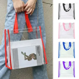 Torby na zakupy PVC Transparent torebka cukierki Kolor Duża pojemność wodoodporna wodoodporna Tote Lady Shopper Summer Beach Bag