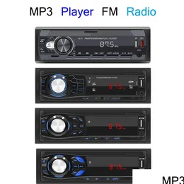 Áudio do carro Bluetooth Estéreo O Ferramentas Led Mp3 Player Rádio FM Controle Remoto Aux Mtimedia Dual Usb Tf Pode Carregar Para Entrega Gota Automo Dhecu