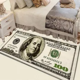 Креативный нескользящий коврик, современный домашний декор, ковровая дорожка, ковер с принтом в долларах, сто долларов, 100-долларовая банкнота, Print235c
