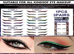 3 pary wodoodporna linia powieki wielokrotnego użytku Diamentowy brokatek Eyeliner Sticker podwójne oko makijaż samozwańczy kosmetyki1250121