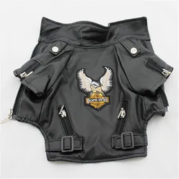 Glorious Eagle Pattern Dog Coat Pu Leather Jacket Soft Waterproof Outdoor Puppy Ytterkläder modekläder för små petxxs-xxl T266R