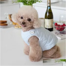 Dog Apparel Autumn And Winter Love Embroidered Coat Warm Short Vest Pet Clothing Costume Puppy Christmas Clothes Drop Delivery Home Ga Otsmt