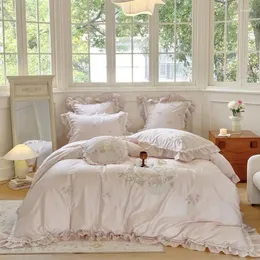 مجموعات الفراش Lychee Rose 100 Thread Count Long Staple Cotton French French Puros