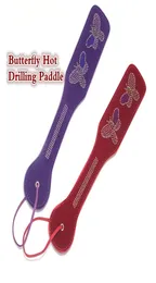 Butterfly Drilling bdsm sex paddle Flocking material purpel flogger fetish ass spanking eroticos para casais sex products3706042