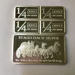 20 PCS Manyetik Olmayan Diğer Sanatlar ve El Sanatları Stagecoach 1 oz Bar Gümüş Kaplama Rozeti Hatıra Hatıra Dekorasyon Para BAR287I