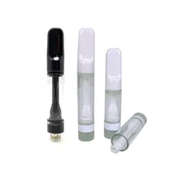 Full Ceramic Cartridge No Leaking Atomizer 0.5ml 1.0ml Thick Oil Carts Press Tip Atomizers Cartridges for Thick Oil Glass Tank Fit 510 Thread Preheat Battery