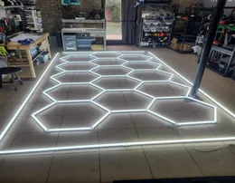 S lâmpada de favo de mel estação de lavagem decoração hexágono luz led para garagem oficina carro showroom detalhando teto8132518