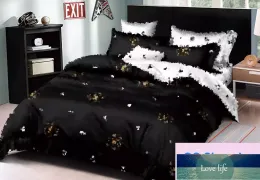 Conjunto de roupa de cama de designer de luxo clássico letra logotipo marrom flor impressa capa de edredão capa de travesseiro 4 pcs conjuntos fshion puro algodão confortável decoração de cama 1,8 m 2 m