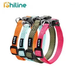 Medium och stora hundar Nylon Pet Dog Collar Night Safety Dogs Lysande fluorescerande krage PET -leveranser Reflekterande hundkrage MA1256G