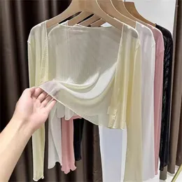 Women's Knits 2024 Summer Fashion Shrugs Women Solid Breathable Sun Shirt Tops Cardigans Korean Style Female All-match Shawl Modal