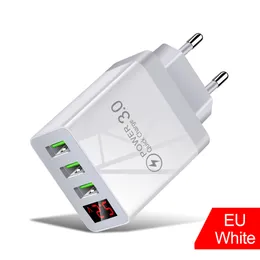 3 USB Wall Charger Quick Charge 3.1A Fast Charging Adapter LCD Digital Display US Phone Charger For iPhone 15 14 13 12 11 Pro Max Huawei Samsung Travel Home Smart Phone