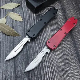 High Quality Mini Scalpel AUTO Folding Knife 440C Blade Zinc Alloy Handle EDC Camping Outdoor Self Defense Survival Knife with 10PCS Blades 3300 4850 3400 Tools