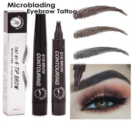 SUAKE Eyebrow Pencil Waterproof Fork Tip Eyebrow Tattoo Pen 4 Head Fine Sketch Liquid Eyebrows Enhancer Dye Tint Pens4435119