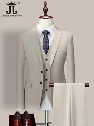 14 cores m6xl jaqueta colete calças highend marca formal negócios terno dos homens três peças noivo vestido de casamento sólido 240227