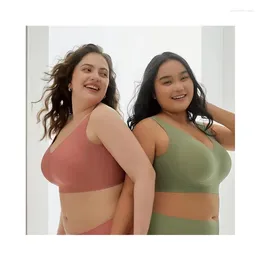 Canottiere Canottiere di grandi dimensioni Nessuna traccia Bellissimo reggiseno posteriore Tubo integrato Top Intimo Sezione sottile Seni grandi Mostra piccola femmina