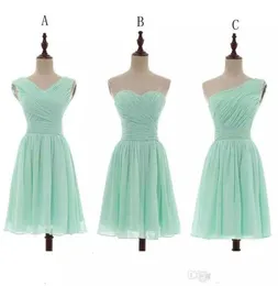 Chiffon Ball Gown Sweetheart Pleated Short Bridesmaid Dresses Mint 2019 Country Bridesmaid Gowns For Wedding Sukienka Wesele 100 56631267