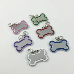 30 pezzi / lotto Creativo carino in acciaio inossidabile a forma di osso fai da te pendenti per cani Tag di carta per collari personalizzati Accessori per animali domestici222g