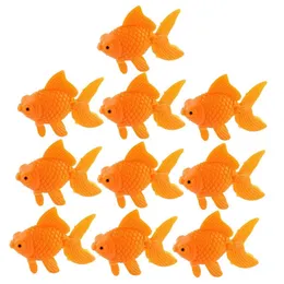 Aquário laranja plástico peixinho ornamento decoração de aquário 10 peças242v