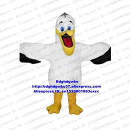 Costumi della mascotte Pellicano bianco Uccelli acquatici Costume della mascotte dell'uccello Personaggio dei cartoni animati per adulti Vestito completo Performn ACTING Campagna genitori-figli Zx2086