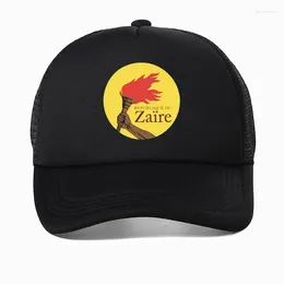 Bollmössor Zaire Kongo Flag Baseball Cap Demokratiska republik av souvenir roliga unisex hattar mesh visir utomhus solhatt