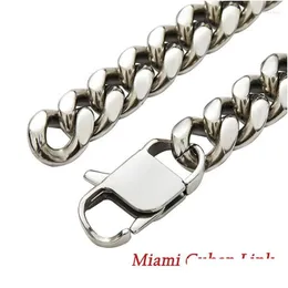 Łańcuchy Miami Cuban Link Naszyjniki dla męskiej stali nierdzewnej długi złoty łańcuch Naszyjnik Chunky Hip Hop Rock Biżuter