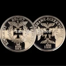 Deutsche Reichsbank 1888 Tyskt mynt med guldpläterat mynt 50st Lot 263C