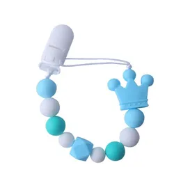 Soothers Teethers Euro America Safe Spädbarn Baby Sile Crown Shape and Beads Design Health Care tanding Training Drop Delivery Kids Mat Oti8C