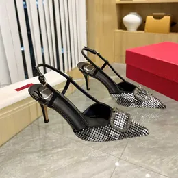 Metall-Wasserplattform verschönert Knöchelriemen-Sandalen, hochhackige Stiletto-Damenschuhe, Party- und Abendschuhe, offene Kalbslederspiegel, Luxus-Designerfabrik, 8 cm